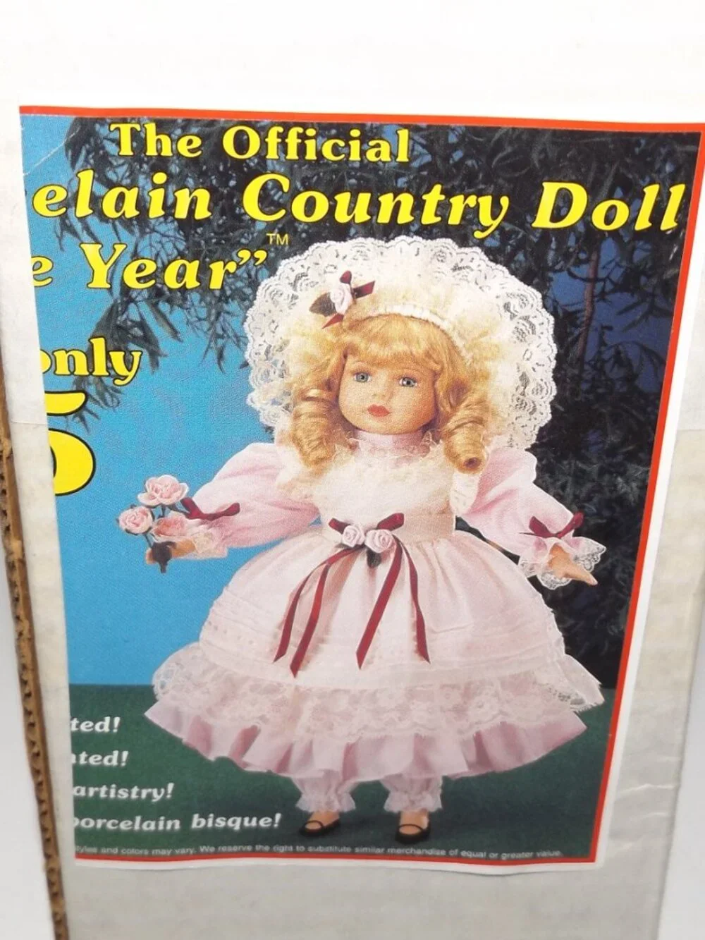 1990s Peabody & Wright 8” Porcelain County Doll of the Year 48821 New Other